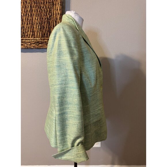 Kasper Separates Suit Jacket Blazer 16 Green Classic 3 Button Stretch - Picture 4 of 12